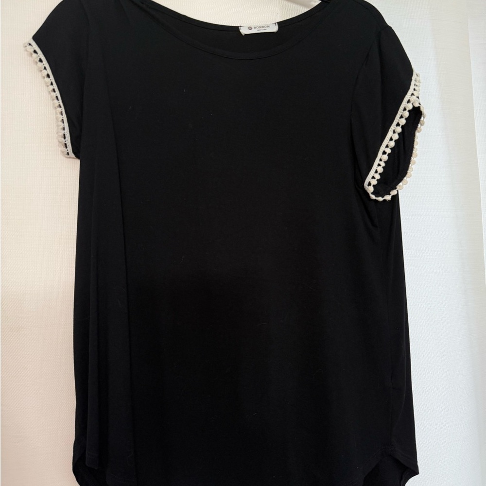 Black Women's Top with White Trim